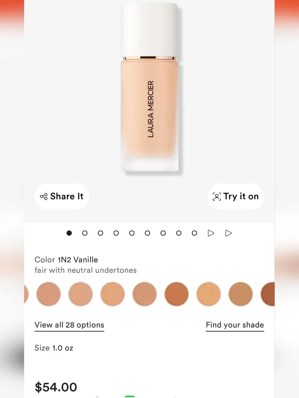 laura mercier Flawless Foundation - 1N2 Vanille (Cream/Beige)